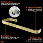 Toalheiro Porta Toalha De Parede Rosto Mãos 22cm - Dourado