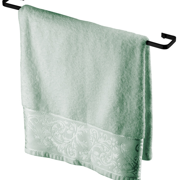 Toalheiro Preto Fosco 60cm Suporte Porta Toalha Toilet Fixo