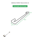 Toalheiro Quadrado Inox Cromado