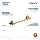 Toalheiro Rosto St. Claire Dourado