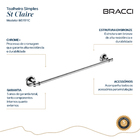 Toalheiro Simples St. Claire Cromado