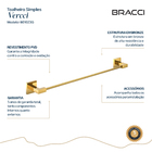 Toalheiro Simples Vercci Dourado