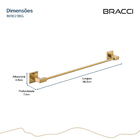 Toalheiro Simples Vercci Dourado Escovado