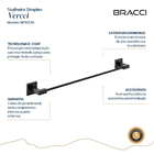 Toalheiro Simples Vercci Preto