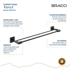 Toalheiro Simples Vercci Preto