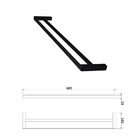 Toalheiro Slim Duplo 60cm - Preto