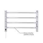 Toalheiro Térmico Banho Metal Cromado Barra 127V Flape