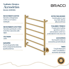 Toalheiro Térmico Dourado Escovado