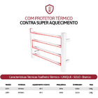 Toalheiro Térmico Solo Bivolt Branco Fio Oculto Lado Direito