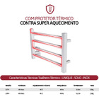 Toalheiro Térmico Solo Inox Polido Fio Oculto Lado Direito