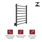 Toalheiro Térmico Timer Digital Bivolt Preto Fio Oculto Direi