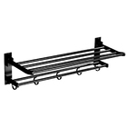 Toalheiro Varal Roupa Suporte Inox Gancho