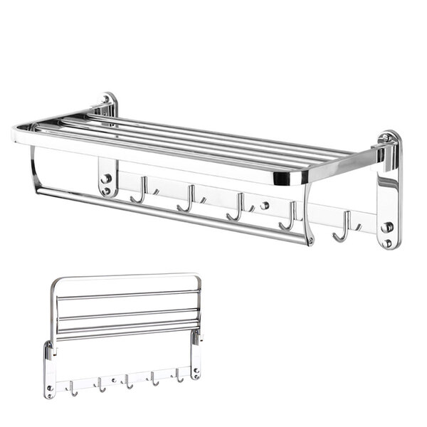 Toalheiro Varal Suporte Roupa Prateleira Inox Porta Toalha