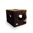 Toca Cubo Luxo para Gatos 40 Cm Peluciado Marrom