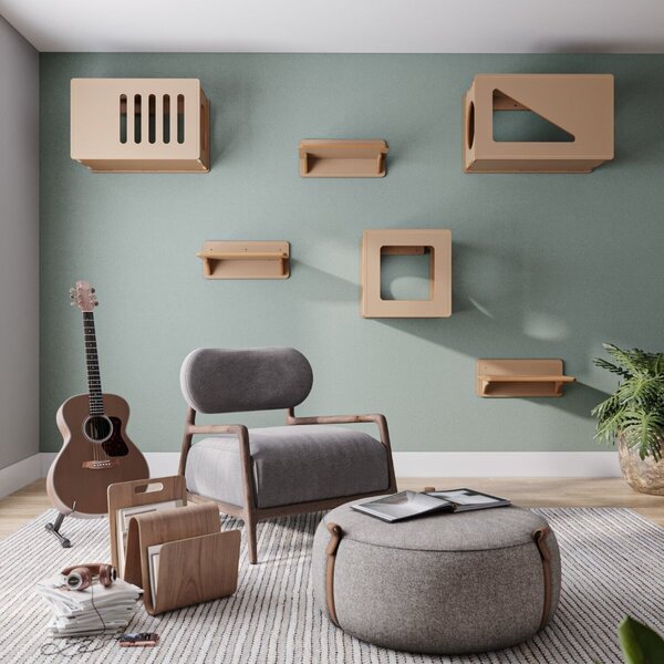 Toca De Parede Para Gatos Frédy Frente Triângulo A 44cm X C 7