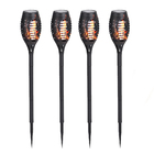 Tocha Luminaria Solar Fogo  Chama Kit 4 Unidades Espeto 12 Le