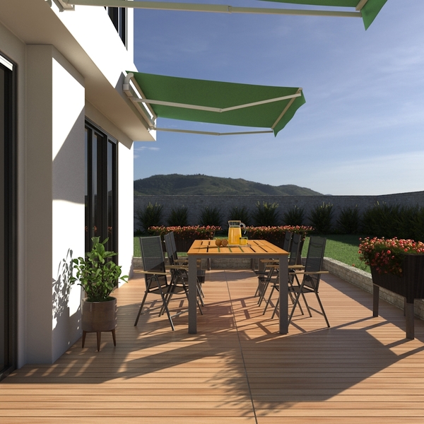 Toldo Articulado Tecido Verde Manual 2,50x2,00m Proteção Toldos