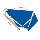 Toldo Articulado - 5,00m X 3,00m - Lona Pvc Azul Reno