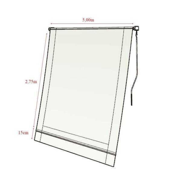 Toldo Cortina - 5,00m X 2,75m - Branco Alpes Ft