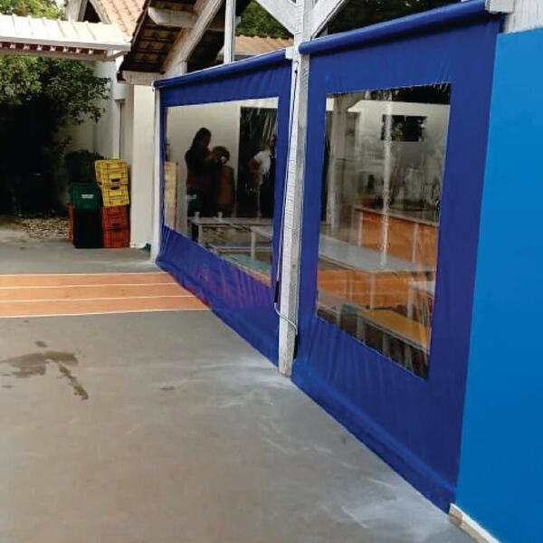 Toldo Cortina Azul C/ Visor - 2,60m X 2,40m - Kit Completo