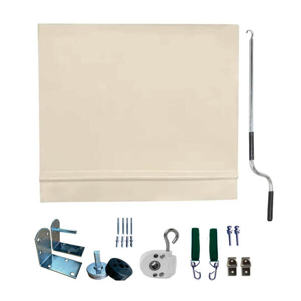 Toldo Cortina Bege - 3,60m X 2,90m - Kit Completo