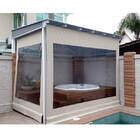 Toldo Cortina Bege C/ Visor - 3,90m X 3,10m - Kit Completo