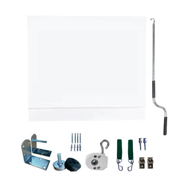 Toldo Cortina Branco - 1,50m X 2,30m - Kit Completo