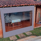 Toldo Cortina Cinza C/ Visor - 3,10m X 1,60m - Kit Completo