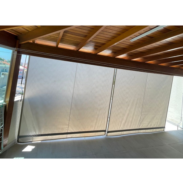 Toldo Cortina Retrátil Completo Medidas 1,70m X 2,60m Cor Bro