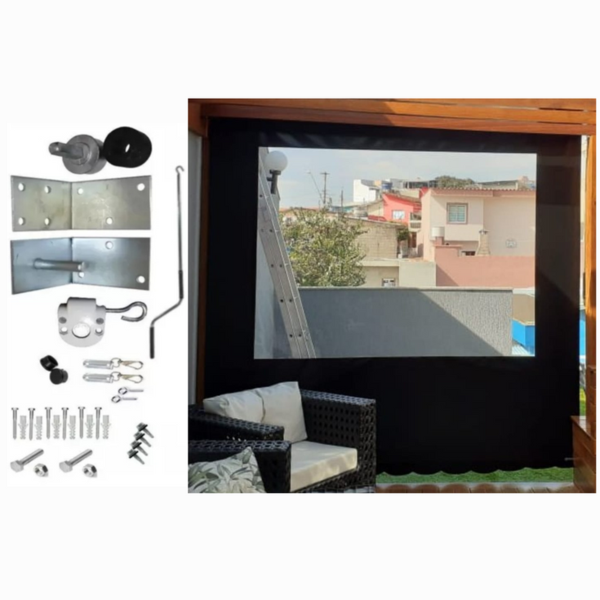 Toldo Cortina Retrátil Completo Medidas: 1m X 2,60m Alta Resi