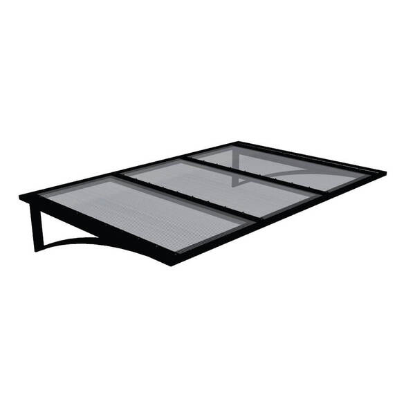 Toldo Fixo Policarbonato Alveolar Cristal - 1,50m X 1,00m - E