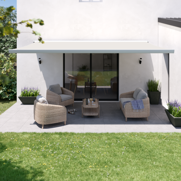 Toldo Retrátil Zefir de Poliéster Motorizado Bege 5,00x3,00m Naterial