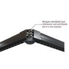 Toldo Retrátil  Poliéster Manual Cinza 3,00x2,00m Nori Naterial