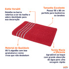Tolha De Rosto Felpuda Jacquard Premium 50x80cm - Vermelho