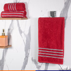 Tolha De Rosto Felpuda Jacquard Premium 50x80cm - Vermelho