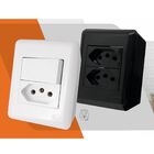 Tomada 10a De Sobrepor E Interruptor Simples Cor Branca Blux