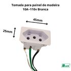 Tomada 10a Painel De Madeira Móveis Com Rabicho Branca Blux