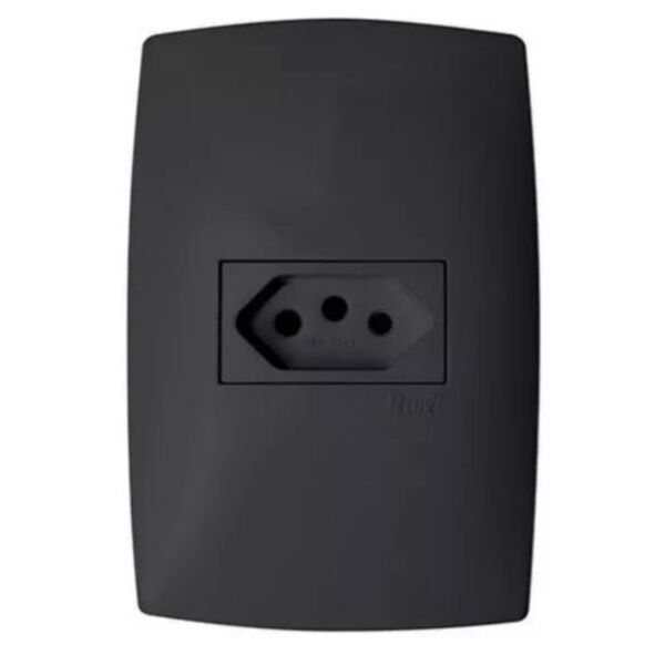 Tomada 20a Placa 4x2 Horizontal Home Blux Cor Grafite 250v