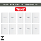 Tomada 2p+t 20a/250v Com Placa 4x2 Fame Modulare - Kit 10 Un