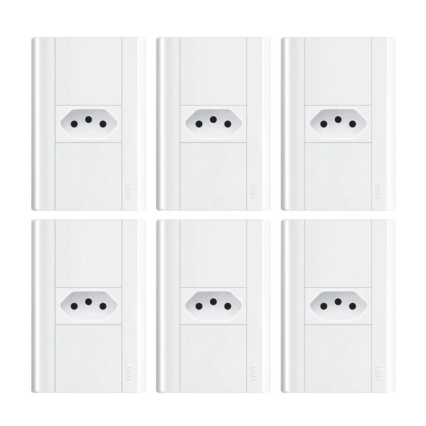 Tomada 2p+t 20a/250v Com Placa 4x2 Fame Modulare - Kit 6 Un B