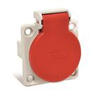 Tomada 2p+t De Embutir Quasar 20a 250v Com Tampa Vermelho