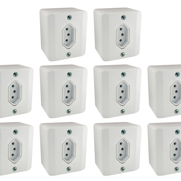 Tomada 3 Pólos (2p+t) 10a Sistema X Branco Radial C/ 10