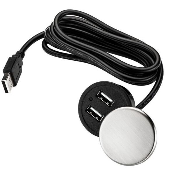 Tomada C/ 2 Usb Renna Embutir Mesa/sofá C/ Tampa - 2,1 A