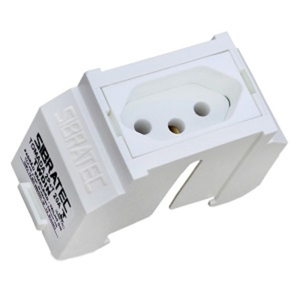 Tomada Com Fixação Trilho Din Twdin-10 Nbr 2p+t 10a