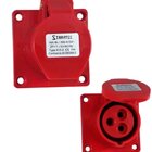 Tomada De Embutir Industrial 380vca Vermelho 16a 9h 2p+t