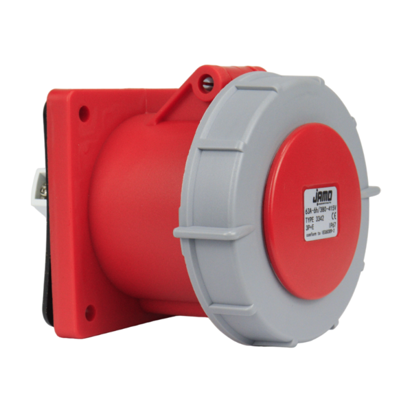 Tomada De Embutir Industrial 3p+t 63a 380/440v 6h Vm Ip67 Jam