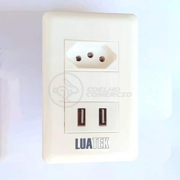 Tomada De Parede 1 Entrada Fonte 2 Usb 5v Smart House Casa In
