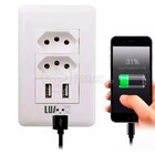 Tomada De Parede 2 Entrada Fonte 2 Usb 5v Smart House Casa In