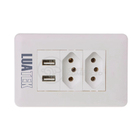 Tomada De Parede 2 Entrada Fonte 2 Usb 5v Smart House Casa In