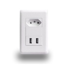 Tomada De Parede Com 2 Portas Carregador Usb